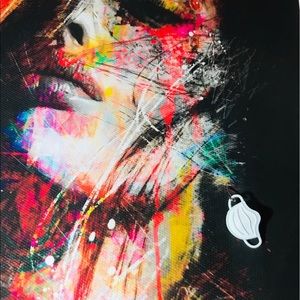 Face Mask statement White Earrings Deadstock NEW